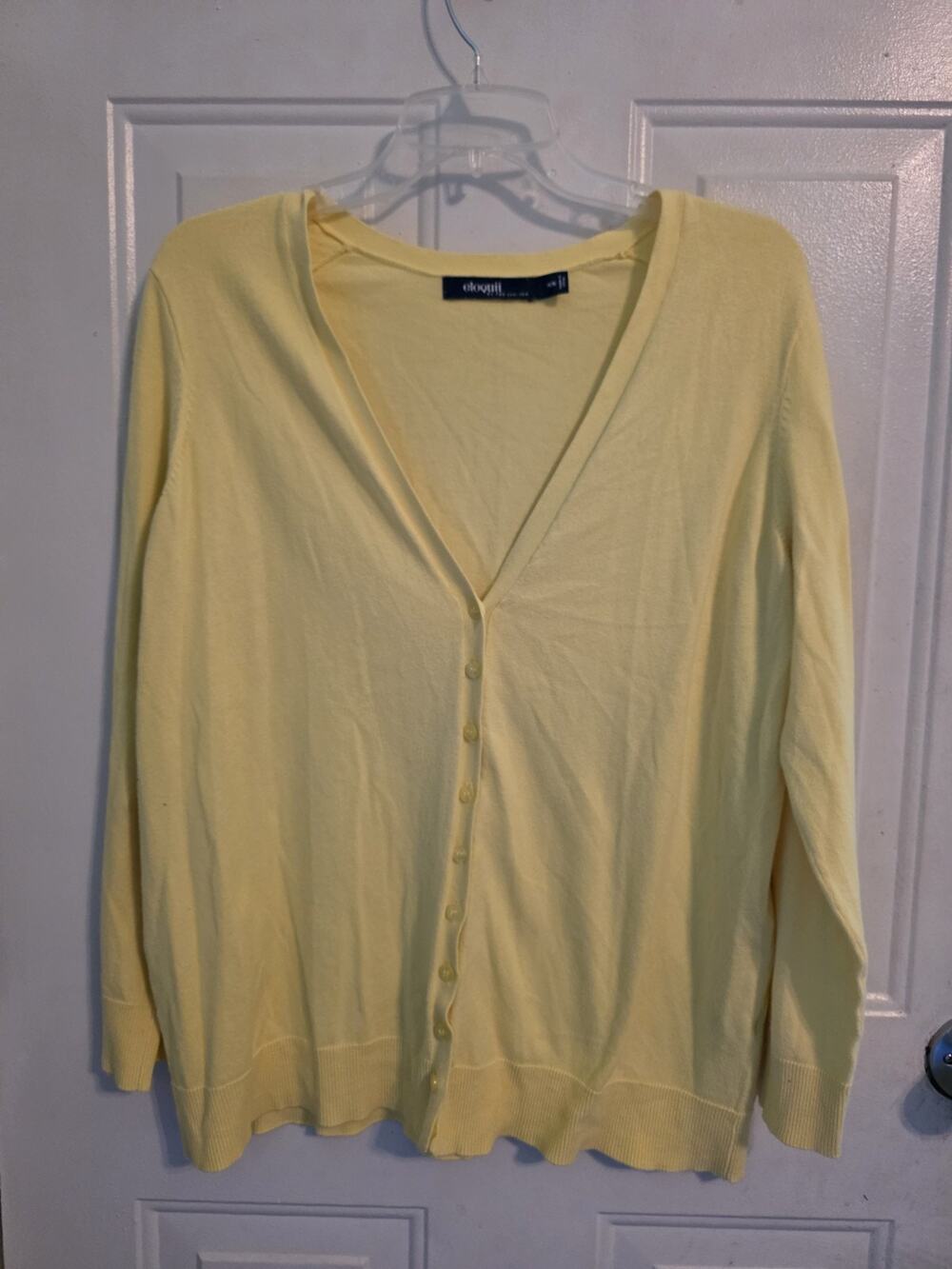 Eloquii Butter Yellow Cardigan Preppy Cotton School Girl Clueless Feminine 14/16